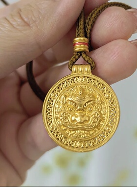 金包银八宝罗盘吊坠珐琅彩镂空