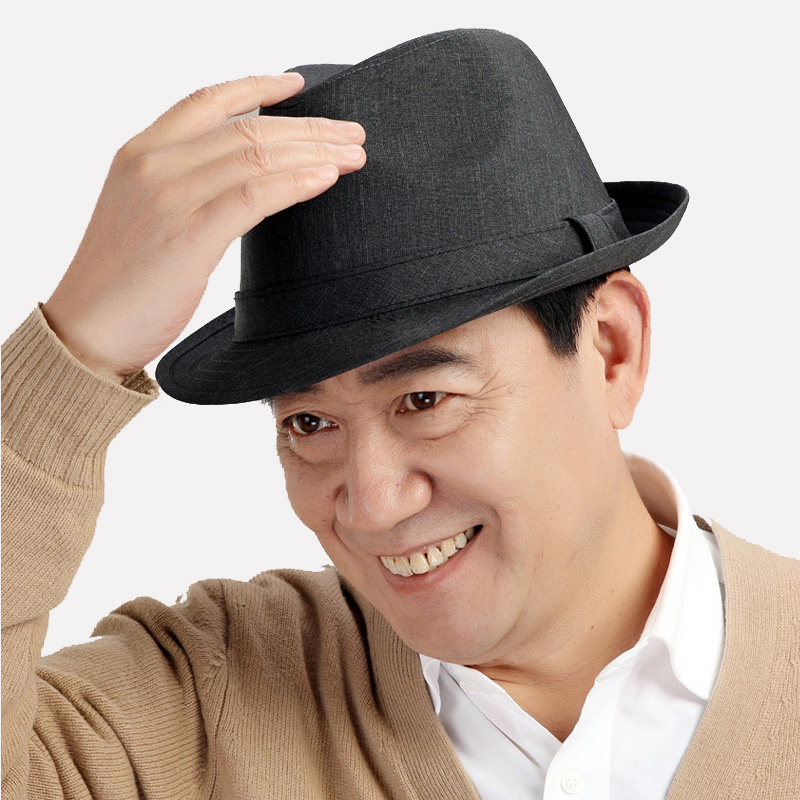 曼雅斯莎旗舰店夏季老年人帽子男高顶老人礼帽春秋遮阳户外爵士帽中老年老头帽2