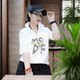 ຢືນຄໍບາງໆ pullover ຝ້າຍບໍລິສຸດຂອງແມ່ຍິງ ins ແຂນເຄິ່ງ