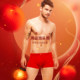 Septwolves ຜູ້ຊາຍ underwear ຝ້າຍບໍລິສຸດສັດປີສີແດງສົດໃສ