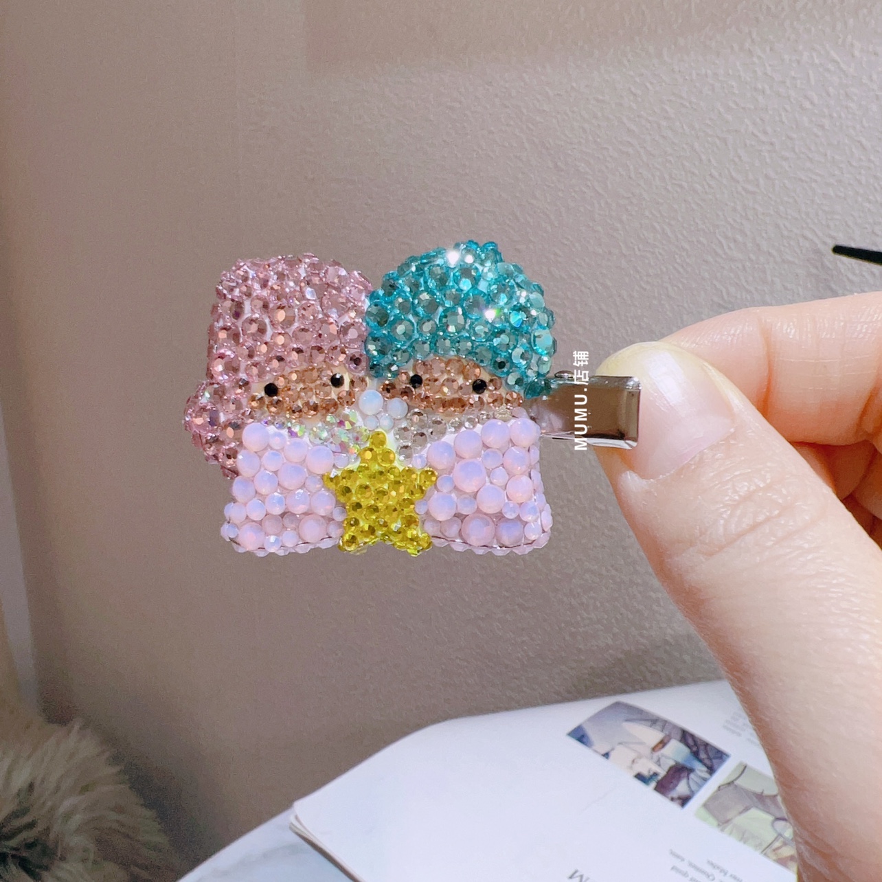 mumu饰品 刘海发夹无痕可爱卡通少女发饰水钻Kitty猫 - 图3