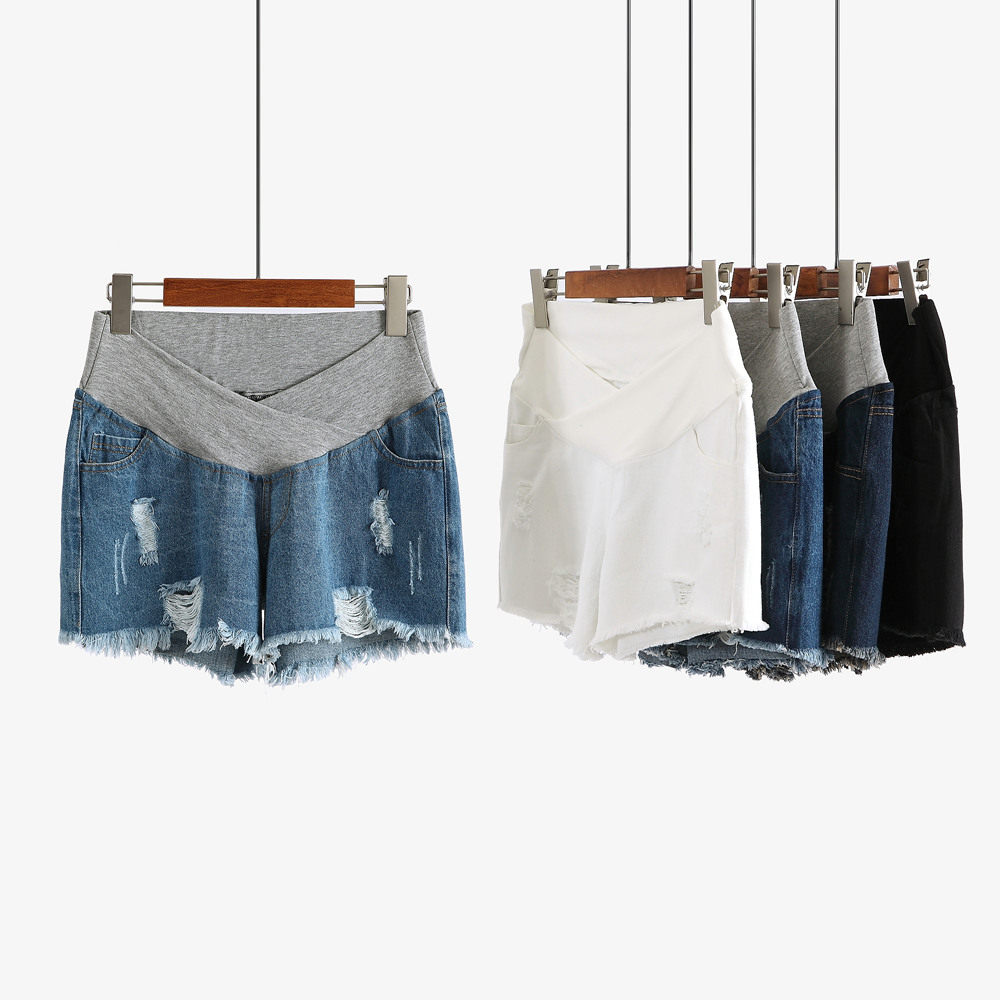 孕妇短裤夏季薄低腰打底托腹牛仔裤 恩源达母婴孕妇打底裤