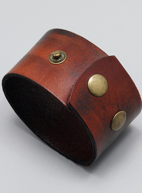 跨境饰品个性复古做旧宽皮手链欧美流行男士朋克手环首饰