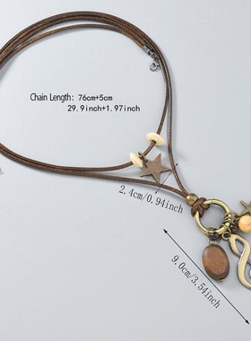 复古百搭西部风长款双层项链