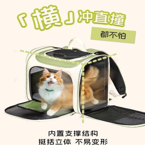 宠适PETSFIT猫包便携外出横包宠物狗出行双肩背包猫咪轻便横向包 - 图0