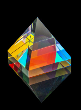 金字塔水晶丁达尔效应摆件太阳捕手光之立方送女朋友闺蜜同学老师