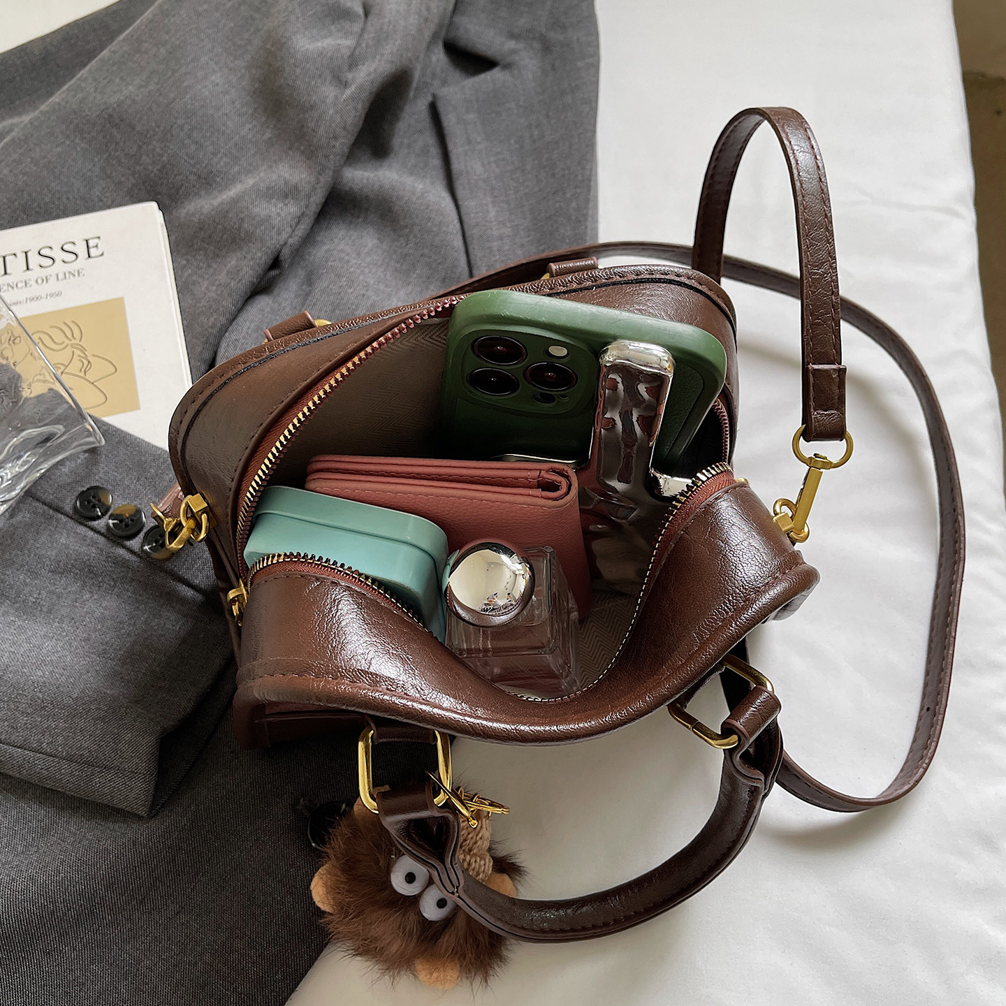 复古麂皮绒手提包包女2025新款冬时尚百搭单肩斜挎包爆款波士顿包,淘宝优惠券,粉丝福利购,淘宝优惠卷