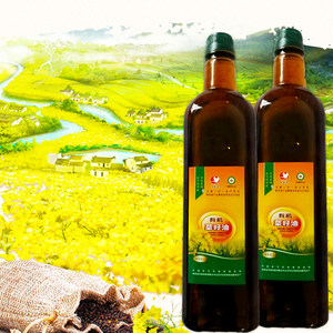 朱鹮湖有机菜籽油1L*2瓶陕西特产优选压榨食用烹饪炒菜食用菜籽油