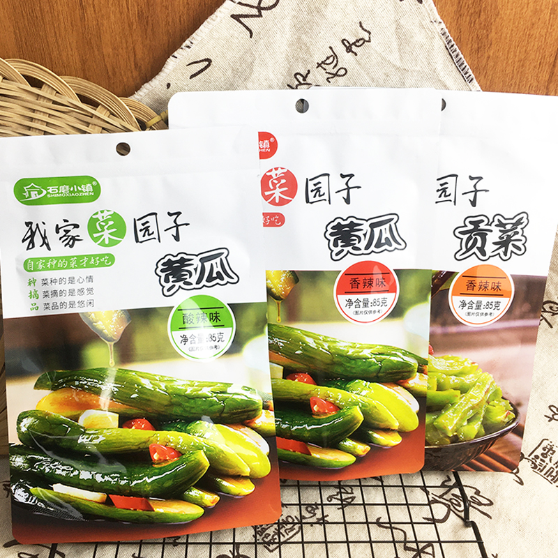 石磨小镇我家菜园子85g贡菜黄瓜多口味独立小包下饭解馋小吃零食 - 图0