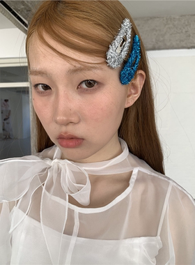 ins博主同款毛绒发夹边夹春夏前额刘海BB夹发卡子头饰小香风发饰