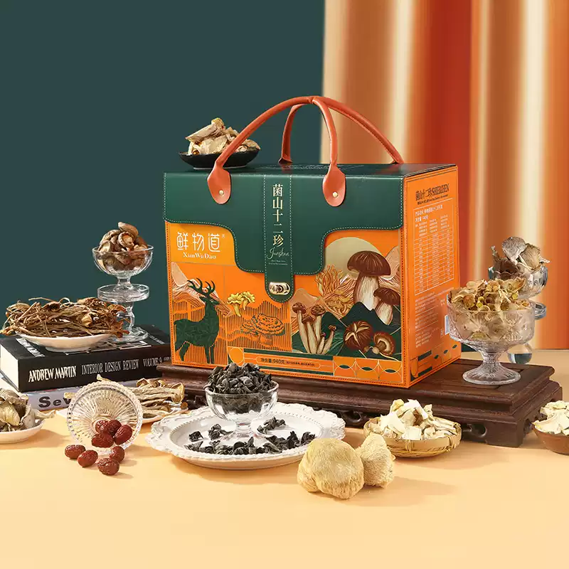 鲜物道山珍菌菇干货大礼包春节年货送礼佳品企业福利团购礼盒装,淘宝优惠券,粉丝福利购,淘宝优惠卷