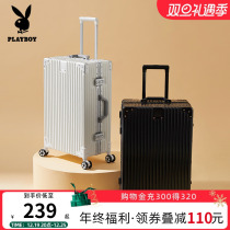 Flower Playboy Suitcase Woman Boarding 20 Inch Aluminum Frame Pull Lever Box Man Durable Universal Wheel Password Box Suitcase