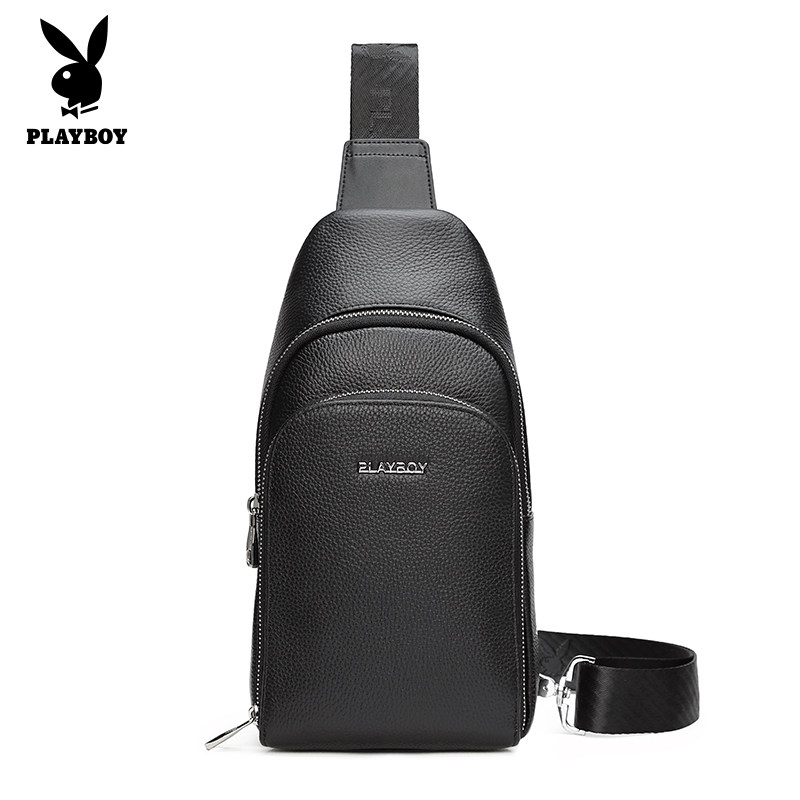 花花公子胸包男士新款真皮斜挎包包 花花公子箱包胸包