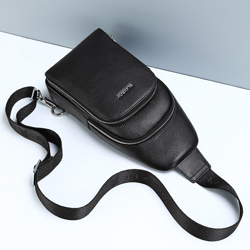 花花公子胸包男士新款真皮斜挎包包 花花公子箱包胸包