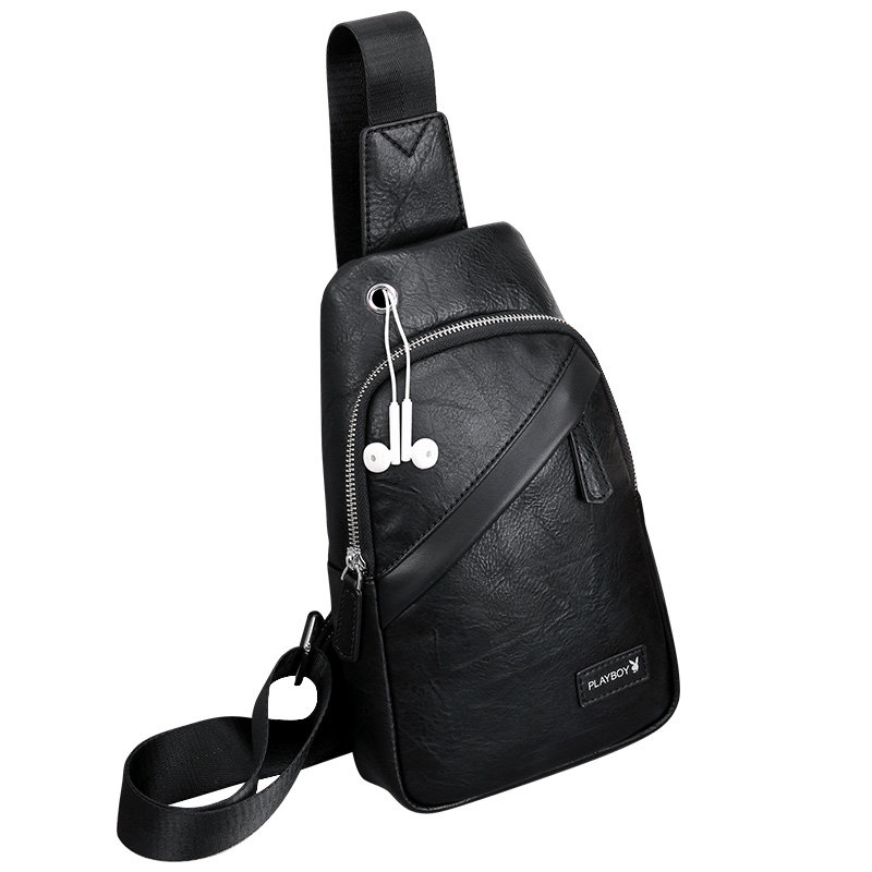 花花公子男士胸包新款休闲斜挎包 花花公子箱包男士包袋