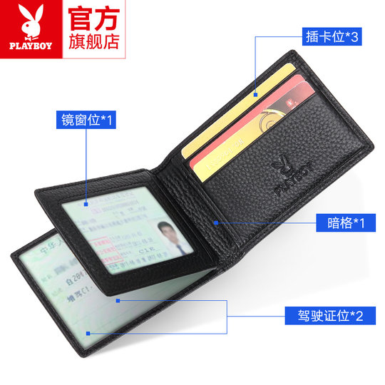 Мужской кожаный чехол для водительских прав Playboy