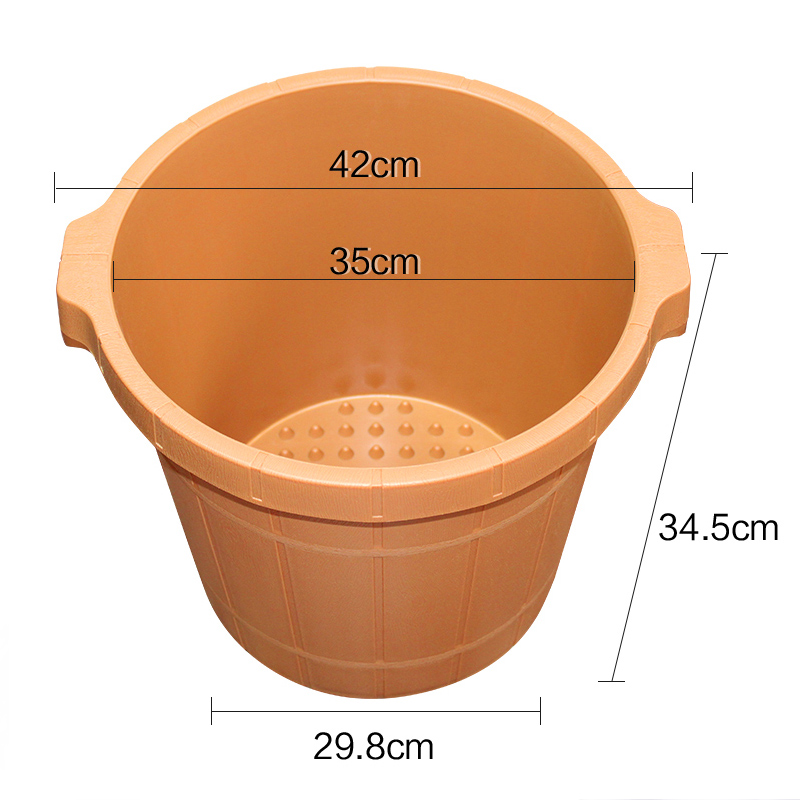 加厚牛筋泡脚高桶沐足盆带按摩珠洗脚塑料盆家用足浴美甲足疗用品 - 图0
