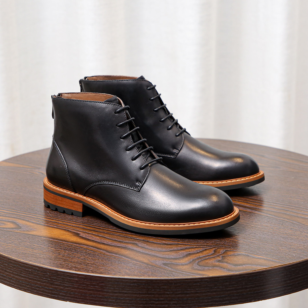 弓长梦男鞋2026秋冬新款真皮马丁靴男英伦风厚底短靴切尔西靴子,淘宝优惠券,粉丝福利购,淘宝优惠卷