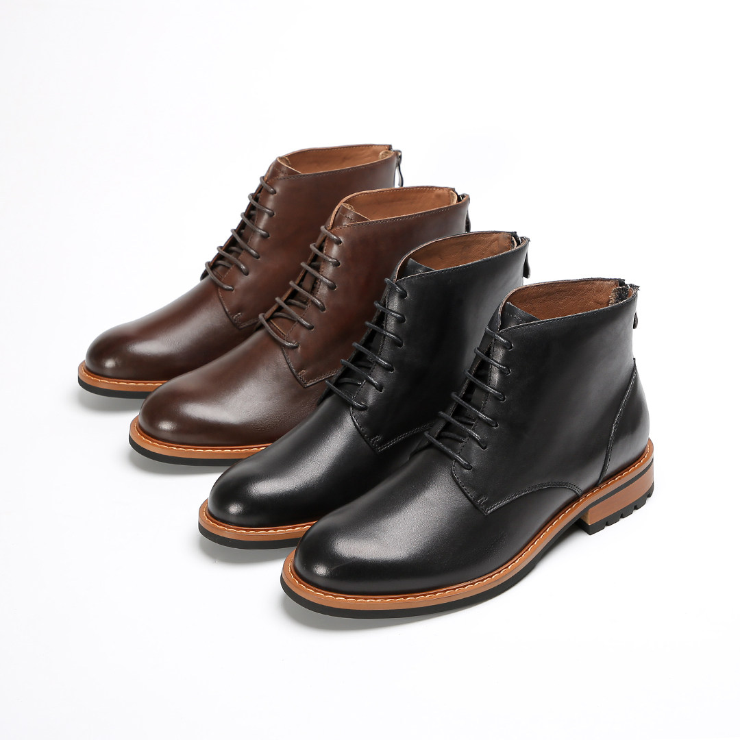 弓长梦男鞋2026秋冬新款真皮马丁靴男英伦风厚底短靴切尔西靴子,淘宝优惠券,粉丝福利购,淘宝优惠卷