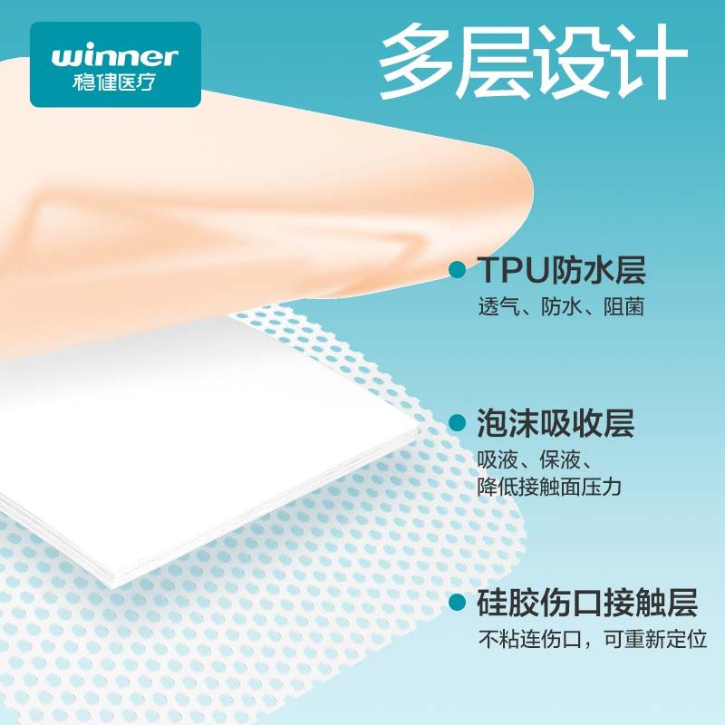 稳健医用硅胶泡沫敷料褥疮贴压疮贴老人伤口愈合无菌吸渗液减压贴,淘宝优惠券,粉丝福利购,淘宝优惠卷