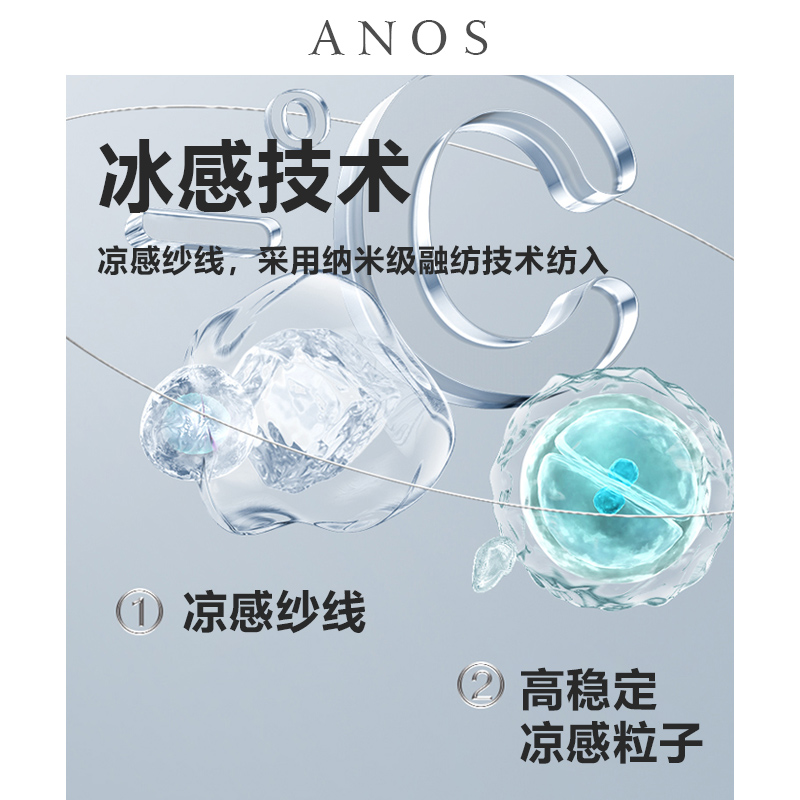 ANOS春季短袖T恤男 白色凉感弹力修身罗纹圆领半袖简约百搭打底衫 - 图1