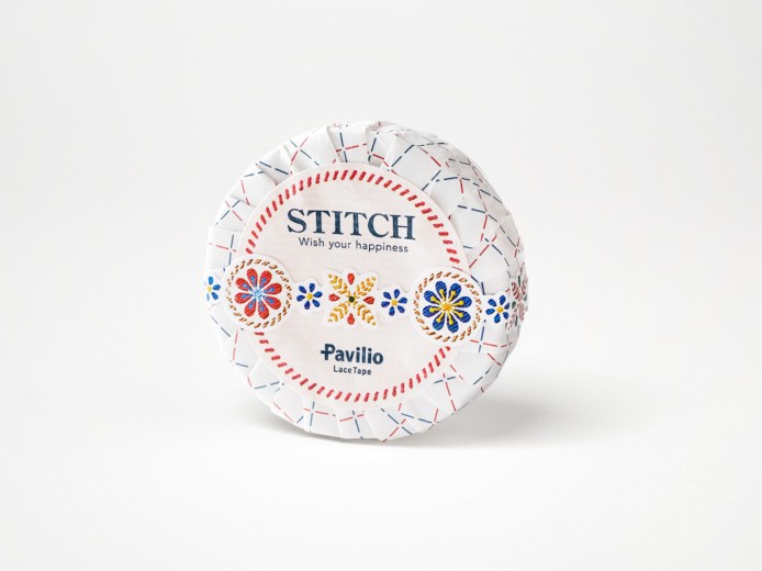 日本Pavilio Stitch刺绣手帐胶带贴纸手账素材套装异形少女和风