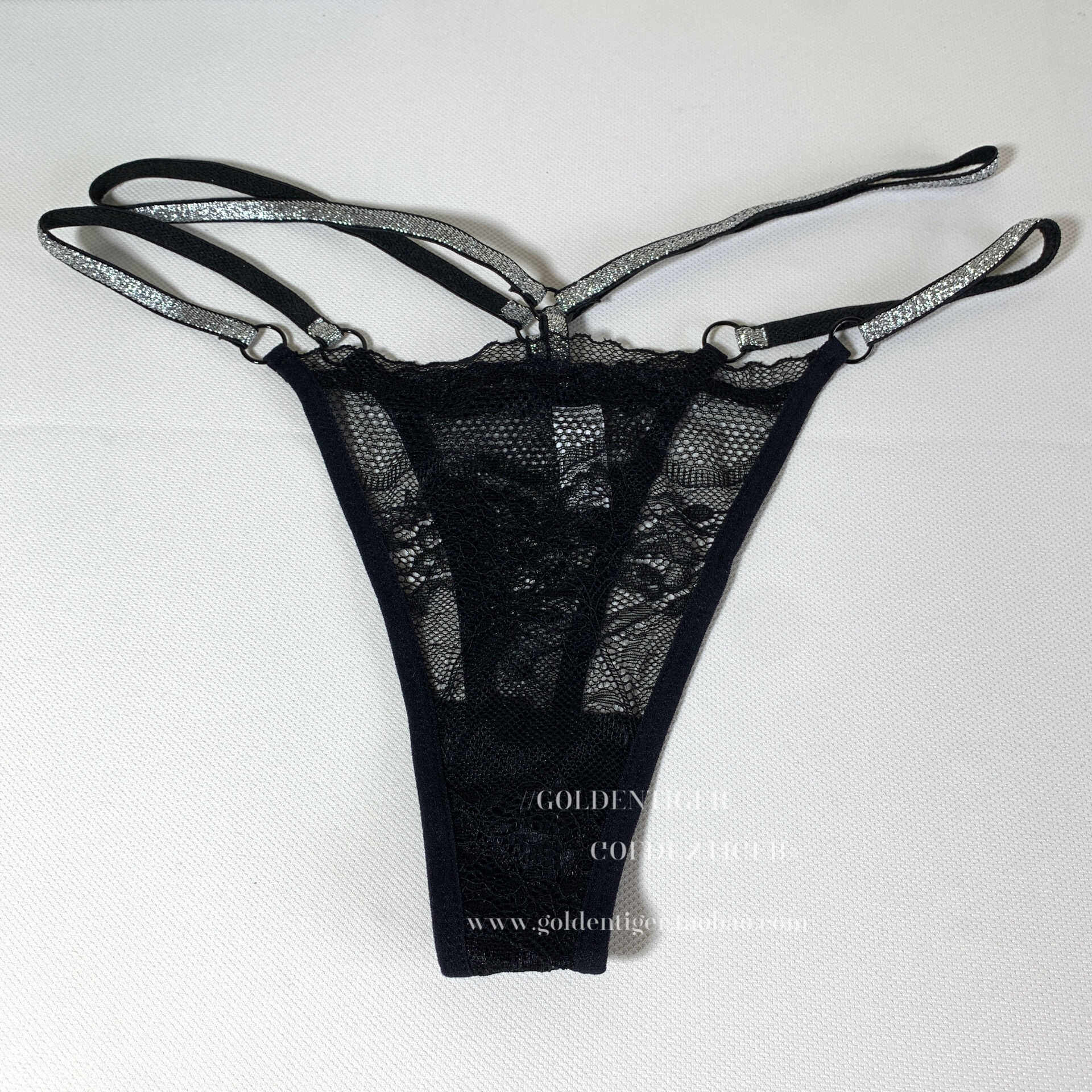 GOLDENTIGER 蕾丝妹妹 欧美性感带钻蕾丝丁字裤低腰女三角内裤,淘宝优惠券,粉丝福利购,淘宝优惠卷