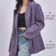 Queen's Purple Corduroy Suit Jacket for Women Spring and Autumn