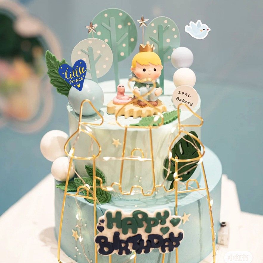 蓝色蛋糕装饰男宝小王子甜品台生日聚会甜品台插件推推乐纸杯插牌,淘宝优惠券,粉丝福利购,淘宝优惠卷