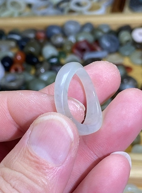 和田玉籽料满皮青花卡19随型戒指古风玉环文玩珠串跑环项链挂饰