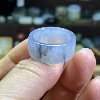 Hotan jade seed material blue and white card 19 large circle ring retro style ring jade ring cultural play beads running circle pendant
