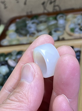 和田玉糖白玉宽版卡15戒指一口糖随型古风戒圈玉环文玩珠串跑环