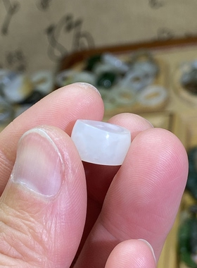 和田玉白玉籽料卡8随型小跑环古风满皮玉环锁骨链挂饰文玩配饰