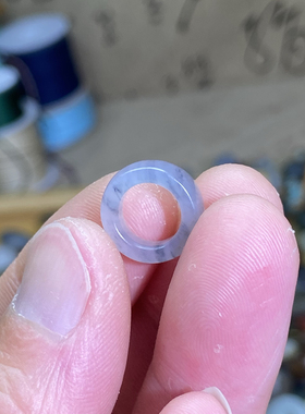 和田玉籽料卡8随型跑环黑白分明青花满皮玉环文玩珠串跑圈挂饰