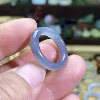 Hetian jade blue and white seed card 16 thin strips ring retro style ring circle cultural play beads running circle jade ring hanging ornament