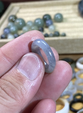 和田玉籽料洒金皮卡14小圈戒指散墨青花古风玉环文玩珠串跑环挂饰