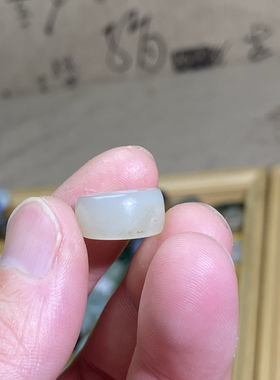 和田玉籽料卡10随型跑环宽版古风文玩珠串跑圈玉环锁骨链项链挂饰