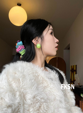 浮夸少女阳光玫瑰青提耳环
