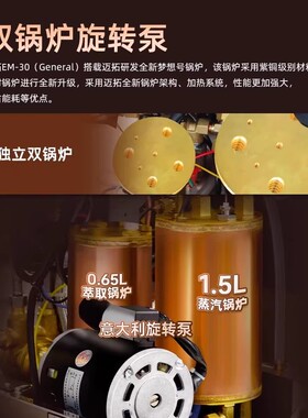 MILESTO迈拓EM-30半自动咖啡机家商两用意式双锅炉旋转泵支持浸泡