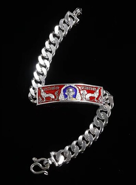 泰国佛饰品 龙婆瑞2565手链 泰经文纯银配饰