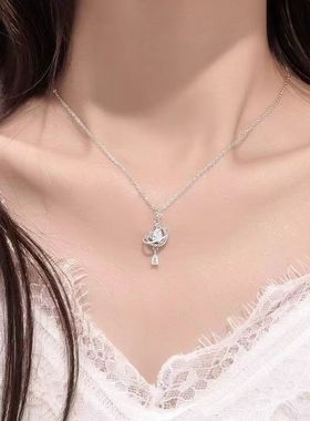梦幻心月999纯银项链情人节礼物