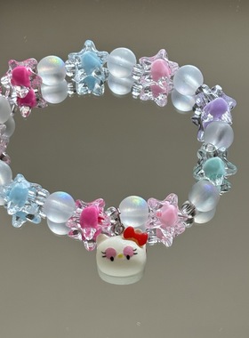 甜美媚眼Kity猫星糖果手串