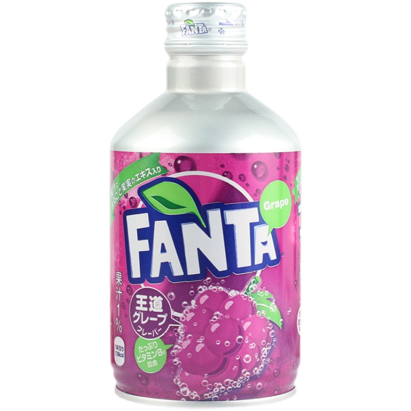 日本进口Fanta/芬达葡萄味果汁碳酸饮料子弹头造型小瓶装300ml - 图3