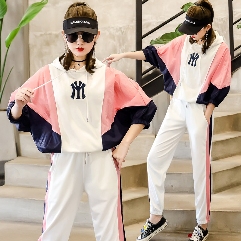 欧货防晒运动套装女夏2020年卫衣 雪时力休闲运动套装