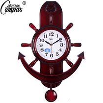 Conpasse big ship rudder pendulum rocking clock living room hanging clock creative clock hanging table muted pendulum clock quartz clock wall clock