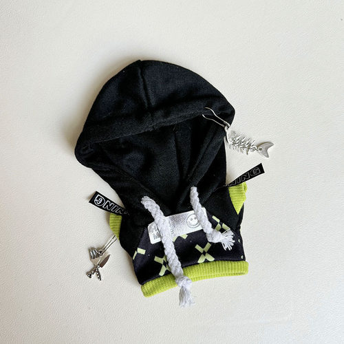 49仅衣服一二代钥匙扣Labubu衣服挂件拉布布娃衣刀叉鱼三角卫衣萌 - 图3