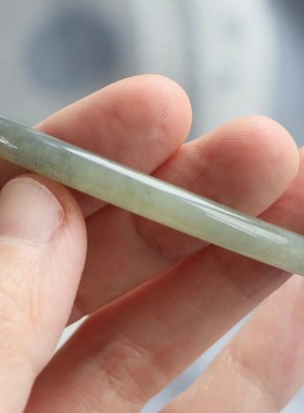 保真天然和田玉手镯58圈口证书9260725晴水点墨色 新疆且末料