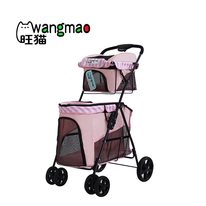 旺猫轻便折叠双层猫咪提篮大空间推车笼四轮户外出行用品遛狗,淘宝优惠券,粉丝福利购,淘宝优惠卷