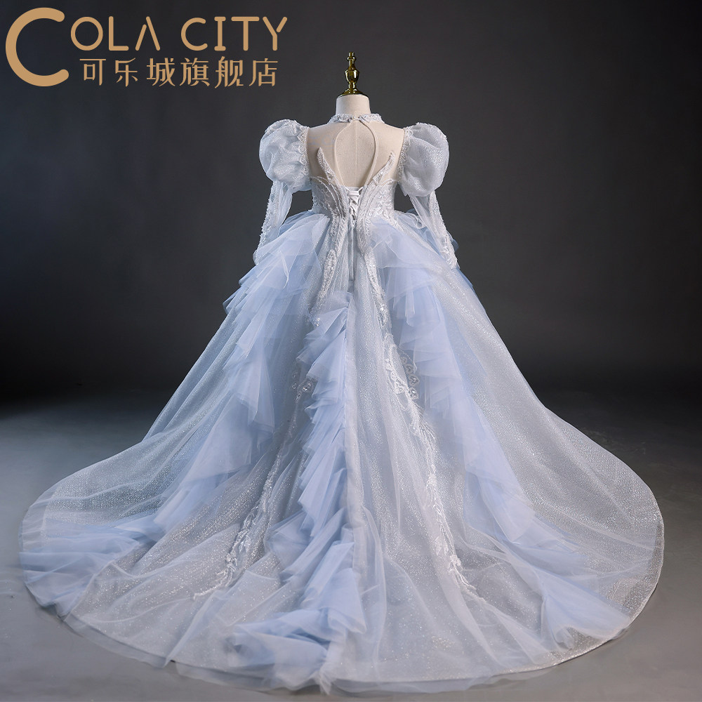 女童礼服新款高端生日T台模特走秀艾莎公主婚纱裙钢琴主持演出服,淘宝优惠券,粉丝福利购,淘宝优惠卷