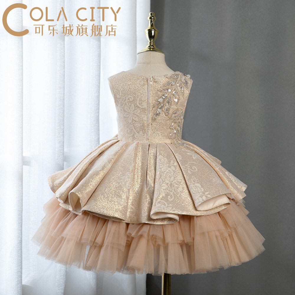 女童短裙礼服公主蓬蓬裙高端走秀洋气花童钢琴表演服女孩周岁生日,淘宝优惠券,粉丝福利购,淘宝优惠卷